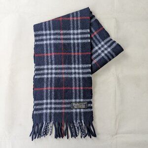 Burberry Blue Check Lambswool Scarf Unisex